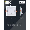 Светильник светодиодный ДВО 1625 18Вт 4000К IP20 встраив. со стекл. квадр. IEK LDVO0-1625-18-4000-K0