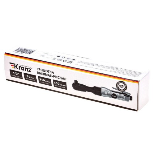 Трещотка пневматическая 1/2дюйм 70Нм Kranz KR-80-0705
