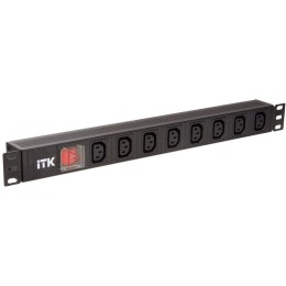 Блок розеток 8 мест PDU 19дюймов IEC320 C13 PH12-8C133 с LED выкл. алюм. профиль1U вход C14 без шнур
