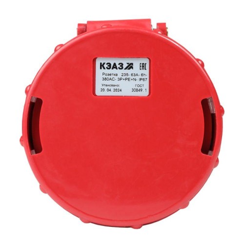 Розетка кабельная 235 63А 380AC 3P+PE+N 6ч IP67 КЭАЗ 222764