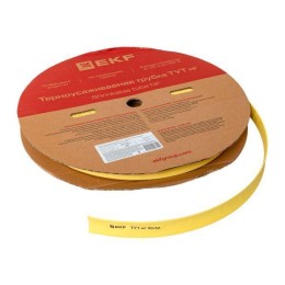Трубка термоусадочная ТУТ нг 20/10 желт. (уп.100м) EKF tut-20-y