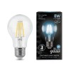 Лампа светодиодная филаментная Black Filament 8Вт A60 грушевидная 4100К нейтр. бел. E27 780лм GAUSS