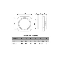 Вентилятор вытяжной осевой с обратным клапаном D 100 ERA DISC 4C