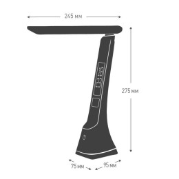 Светильник светодиодный настольный UF-821 C02 7Вт дисплей смена цвет. темп кожа черн. Ultraflash 151
