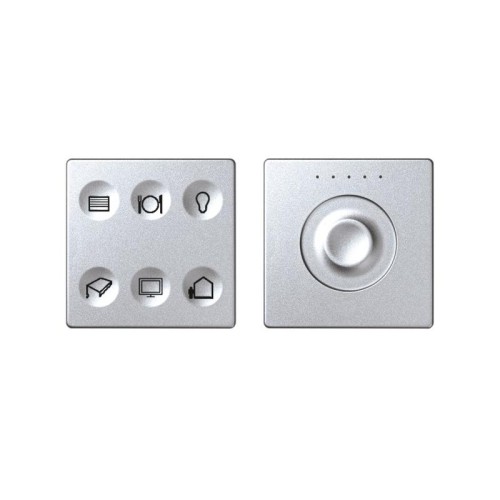 Комплект выключателя 6-кл. сенсорн. + регулятор Т3 LON; RJ12 алюм. Simon82 Sense 8000675-093