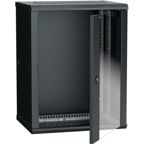 Шкаф 19дюйм LINEA W 15U 600х450мм настен. стекл. дверь RAL9005 ITK LWR5-15U64-GF