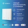 Выключатель настенный zigbee 2 клавиши (без нейтрали) SWZBNN02W HOMMYN НС-1587119