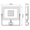 Прожектор светодиодный PFL-SC SENSOR 30Вт 6500К IP54 190-260В ДО закален. матов. стекло JazzWay 5001