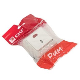 Переключатель проходной 1-кл. ОП Рим 10А IP20 с индикатором бел. EKF ENV10-125-10