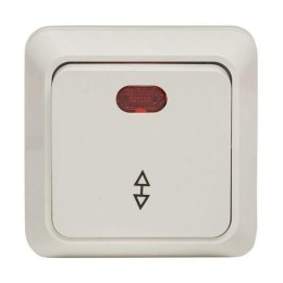 Переключатель проходной 1-кл. ОП Рим 10А IP20 с индикатором бел. EKF ENV10-125-10