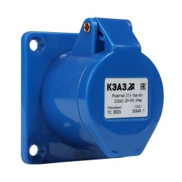 Розетка фланцевая 313 16А 220AC 2P+PE 6ч IP44 КЭАЗ 229455