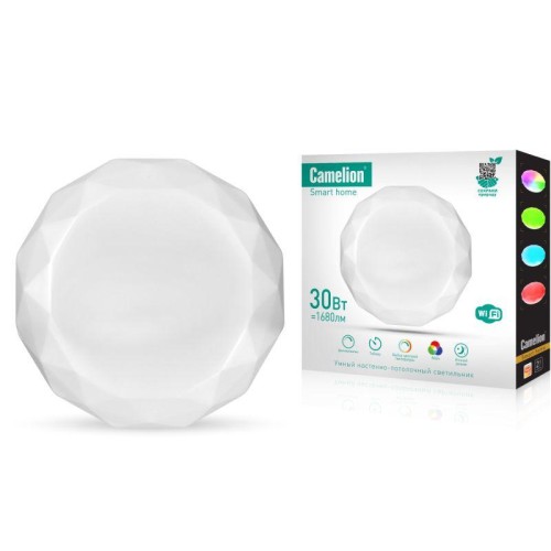 Светильник светодиодный умный Smart Home LBS/SH-30/RGBCW/WIFI 30Вт RGB+DIM+CW 220 WiFi Camelion 1478