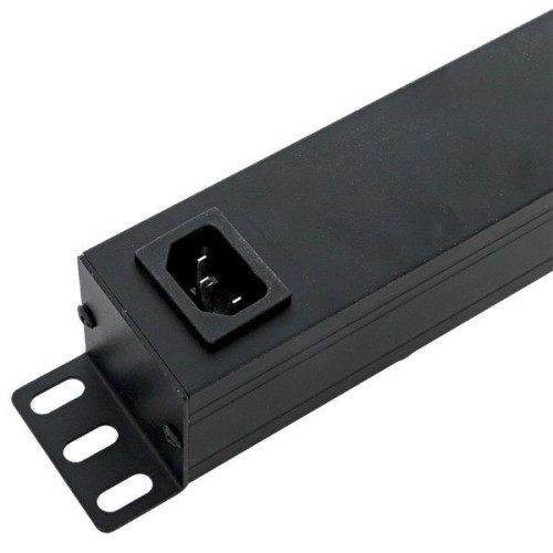 Блок PDU TERACOM PRO 19дюйм 1U 10А 250В 7-м Schuko с выкл. без шнура питания вх. разъем C14 алюм. че