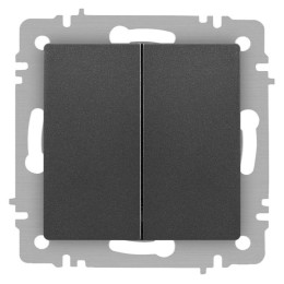 Переключатель 2-кл. СП Accent 6-107-07 10А IP20 250В AL/CU графит Intro Б0063568