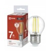 Лампа светодиодная LED-ШАР-deco 7Вт шар прозрачная 4000К нейтр. бел. E27 810лм 230В IN HOME 46906120