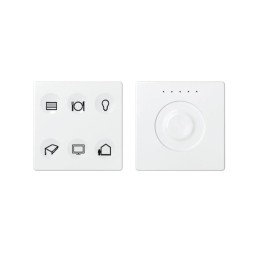 Комплект выключателя 6-кл. сенсорн. + регулятор Т3 KNX; RJ12 бел. Simon82 Sense 8400675-030