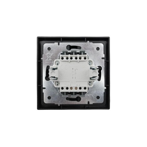 Выключатель проходной 1-кл. с индик. СП ZIMA IP20 10А безвинт. зажим черн. бархат LEZARD 704-4288-11