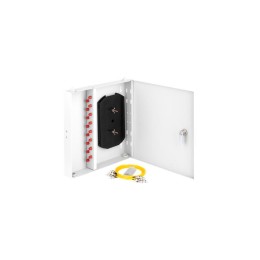 Кросс оптический настенный 16 портов FC/UPC (16 одинарных FC/UPC адаптеров) SM 9/125 OS2 стальной с