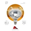Излучатель тепловой (лампа инфракрасная) ИКЗ 220-250 R127 250Вт E27 для обогрева животных и освещени