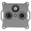 Розетка телевизионная проходная TV + FM + SAT 3-м Ф9.5мм механизм алюм. Jasmart G6207S