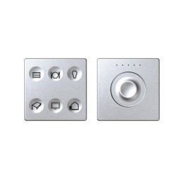 Комплект выключателя 6-кл. сенсорн. + регулятор Т3 KNX; RJ12 алюм. Simon82 Sense 8400675-093