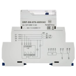 Реле фаз ORF-SN 3ф. 2 конт. 70-400В AC с контр. нейтр. ONI ORF-SN-070-400VAC