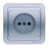 Розетка 1-м СП Mimoza 16А IP20 без заземл. серебр./серебр. Makel 23402