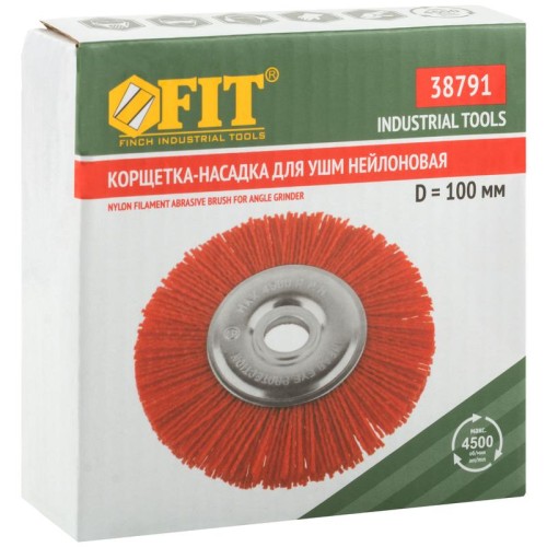 Корщетка-колесо нейлоновая посадочный диаметр 22.2мм профи 100мм FIT 38791