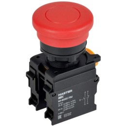 Кнопка "Грибок" d22мм 1НО+1НЗ MASTER с фиксацией красн. IEK MI-BG60-11M-3-21-K04