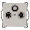 Розетка телевизионная проходная TV + FM + SAT 3-м Ф9.5мм механизм тауп Jasmart G6207T