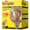 Лампа светодиодная 14 499 NLL-F-G125ST-4-230-2.7K-E27-BE прозрачная E27 220-240В Navigator 14499
