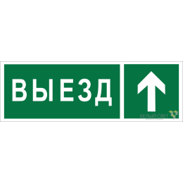 Знак безопасности NPU-3311.N06"Направление к воротам выезда прямо" Белый свет a18592