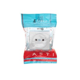Розетка 1-м СП ASTI 16А IP20 без заземл. термопласт механизм бел. LEZARD 7081-0288-121B