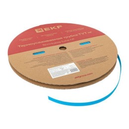 Трубка термоусадочная ТУТ нг 8/4 син. (уп.100м) EKF tut-8-g