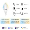 Лампа светодиодная умная Smart Home 5Вт свеча 2700-6500К E14 470лм измен. цветов. темпер.+ диммир. у