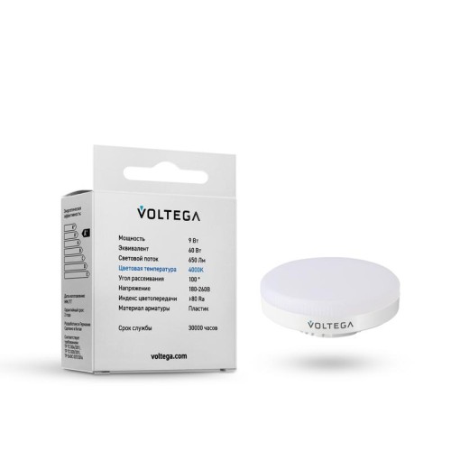 Лампа светодиодная Simple GX53 9Вт 4000К Voltega 7773