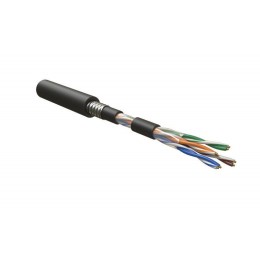 Кабель витая пара U/UTP кат.5E 4 пары 24 AWG ОЖ solid бронир. стальн. лентой внешн. PE UUTP4-C5E-S24