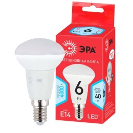 Лампа светодиодная RED LINE LED R50-6W-840-E14 R 6Вт R50 рефлектор 4000К нейтр. бел. E14 Эра Б005070
