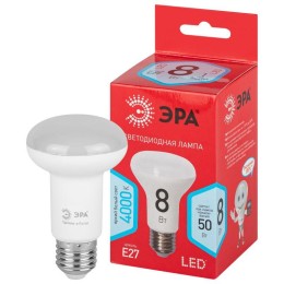 Лампа светодиодная RED LINE LED R63-8W-840-E27 R 8Вт R63 рефлектор 4000К нейтр. бел. E27 Эра Б005237