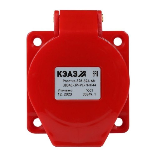 Розетка фланцевая 325 32А 380AC 3P+PE+N 6ч IP44 КЭАЗ 222761