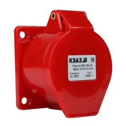 Розетка фланцевая 325 32А 380AC 3P+PE+N 6ч IP44 КЭАЗ 222761