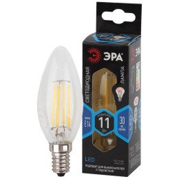 Лампа светодиодная филаментная F-LED B35-11W-840-E14 11Вт B35 свеча 4000К нейтр. бел. E14 Эра Б00469