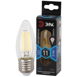 Лампа светодиодная филаментная F-LED B35-11W-840-E27 11Вт B35 свеча 4000К нейтр. бел. E27 Эра Б00469