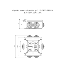 Коробка огнестойкая ОП 40-0300-FR2.5-8 Е15-Е120 100х100х50 Промрукав 40-0300-FR2.5-8