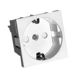 Розетка 1-м СП 2мод. W45 16А IP20 250В с заземл. защ. шторки для кабель-канала бел. SE RN16-113-B