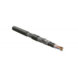 Кабель SF/UTP кат.5E 4х2х24AWG (19х0.12мм) МЖ patch двойн. PVC ISFUTP4-C5E-P24/19-PVC/PVC-BK для сет