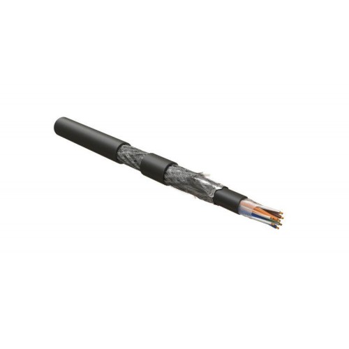 Кабель SF/UTP кат.5E 4х2х24AWG (19х0.12мм) МЖ patch двойн. PVC ISFUTP4-C5E-P24/19-PVC/PVC-BK для сет