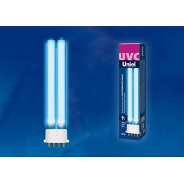 Лампа люминесцентная ультрафиолетовая бактерицидная ESL-PL-9/UVCB/2G7/CL спектр UVC 254нм картон Uni