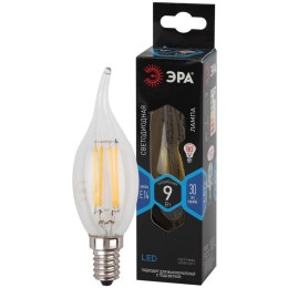 Лампа светодиодная филаментная F-LED BXS-9W-840-E14 BXS 9Вт свеча на ветру 4000К нейтр. бел. E14 Эра
