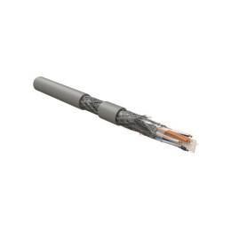 Кабель SF/UTP кат.6 4х2х24 AWG (19х0.12мм) многопров. жилы patch PU ISFUTP4-C6-P24/19-PU-GY для сете